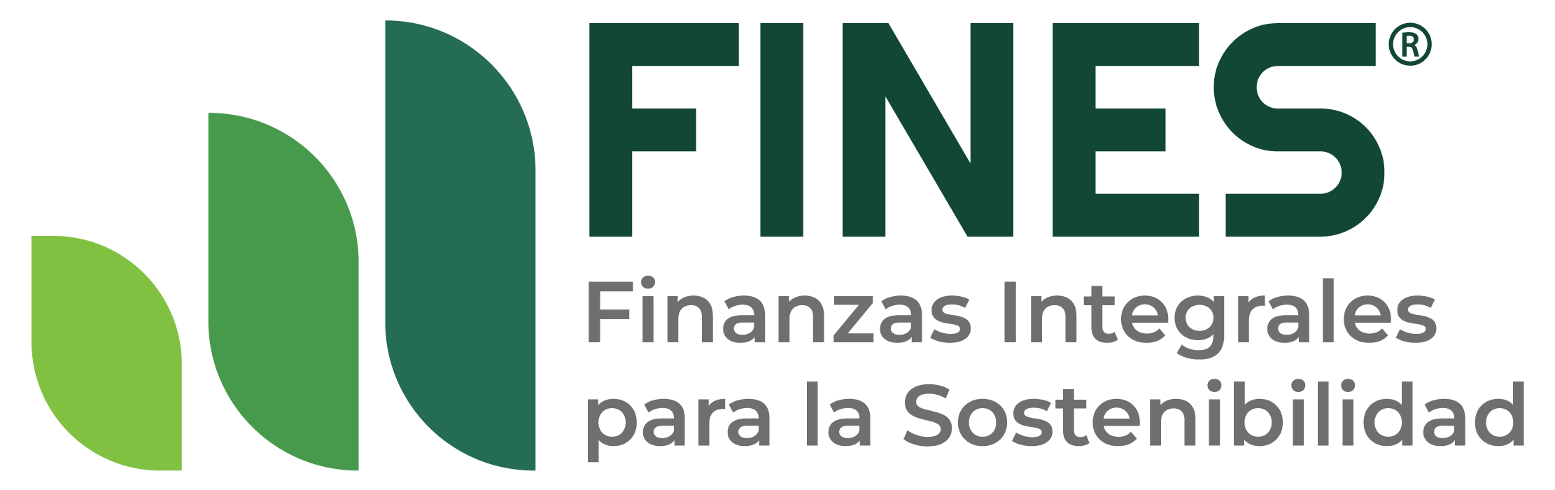 Logo a color de FINES con hojas verdes y texto FINES CFS, transmite sensación de frescura y sostenibilidad, sobre fondo blanco